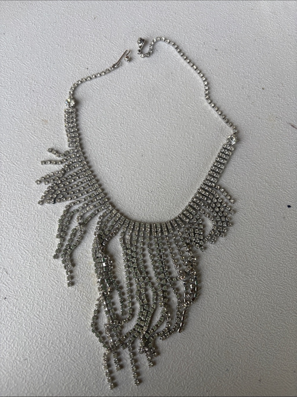 Silver Fringe Statement Necklace - Women Jewelry